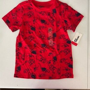 Epic Threads Red Tee with Black Dinosaur Pattern